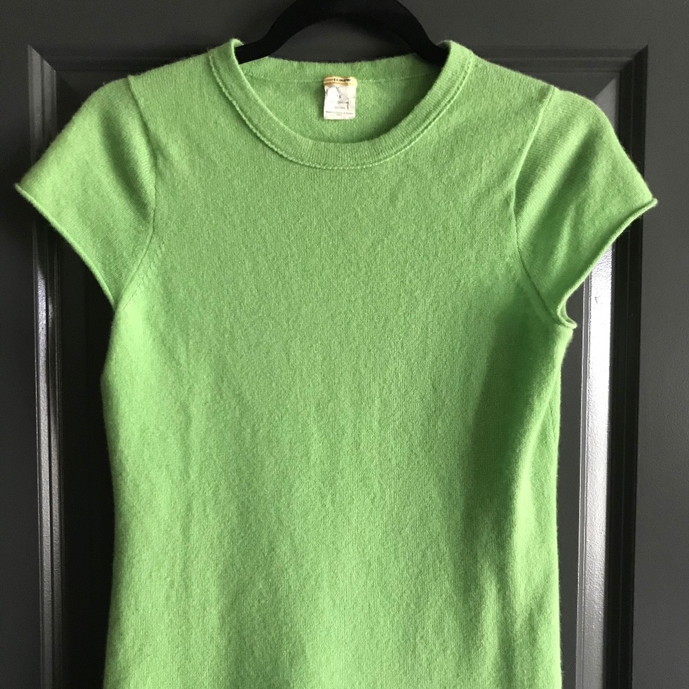 J. Crew Lime Green Short-Sleeve Crewneck Sweater